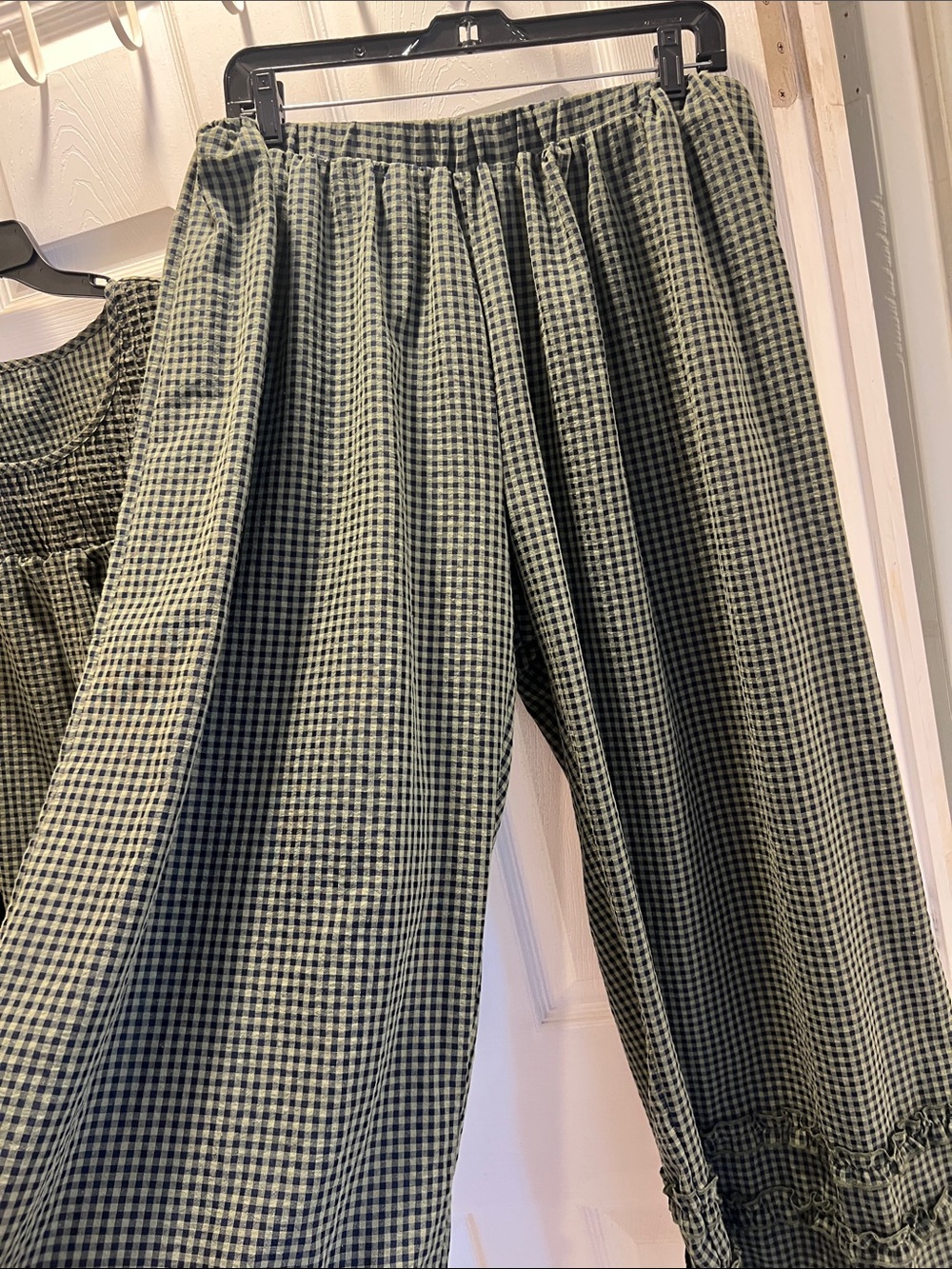 Green Gingham Ruffle Two-Piece Set - Picture 3 of 7